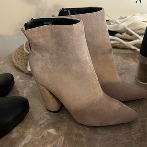 nude booties WORN ONCE